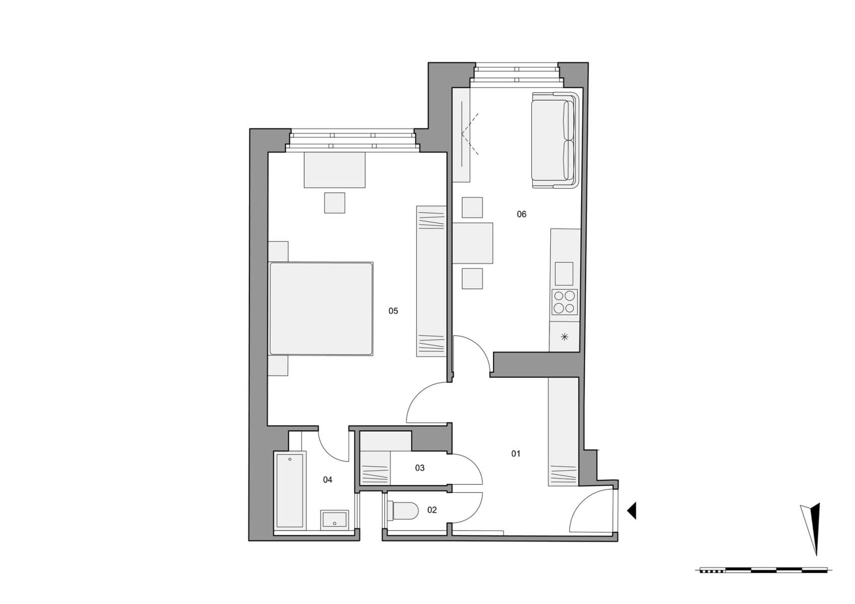 1 bedroom with open-plan kitchen flat for sale, 50 m², Vosmíkových, Prague, Prague 1 bedroom with open-plan kitchen flat for sale, 50 m², Vosmíkových, Prague, Prague