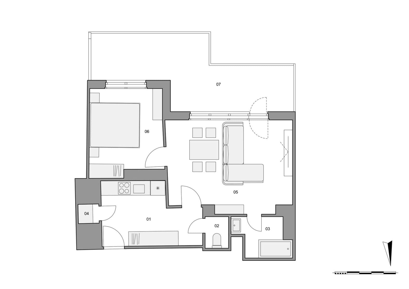 1 bedroom with open-plan kitchen flat for sale, 47 m², Vosmíkových, Prague, Prague 1 bedroom with open-plan kitchen flat for sale, 47 m², Vosmíkových, Prague, Prague