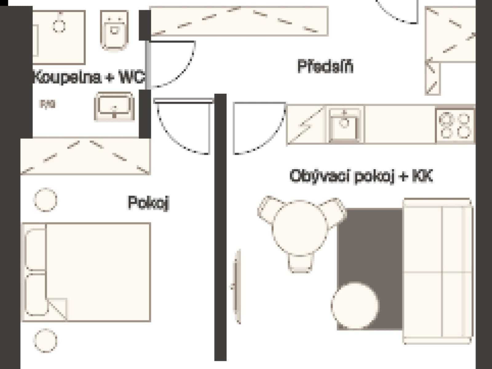 1 bedroom with open-plan kitchen flat to rent, 42 m², Sázavská, Prague, Prague 1 bedroom with open-plan kitchen flat to rent, 42 m², Sázavská, Prague, Prague