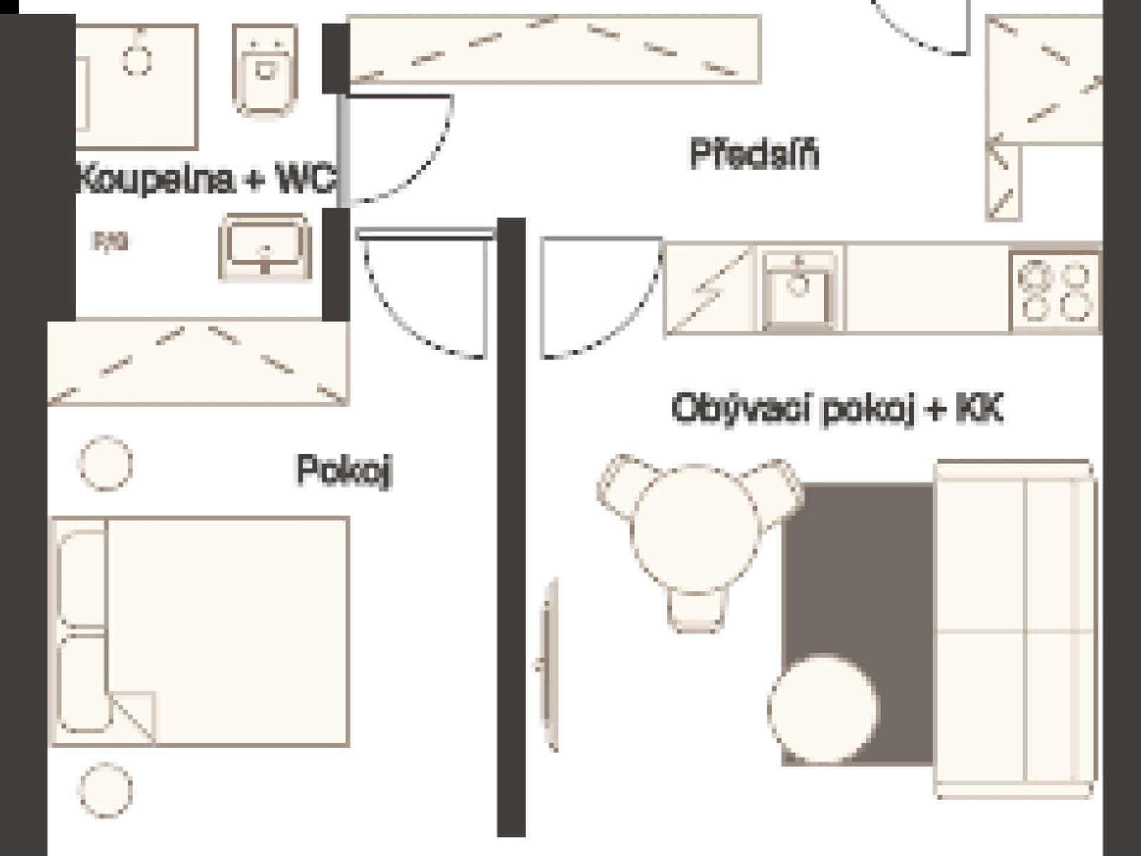 1 bedroom with open-plan kitchen flat to rent, 42 m², Sázavská, Prague, Prague 1 bedroom with open-plan kitchen flat to rent, 42 m², Sázavská, Prague, Prague