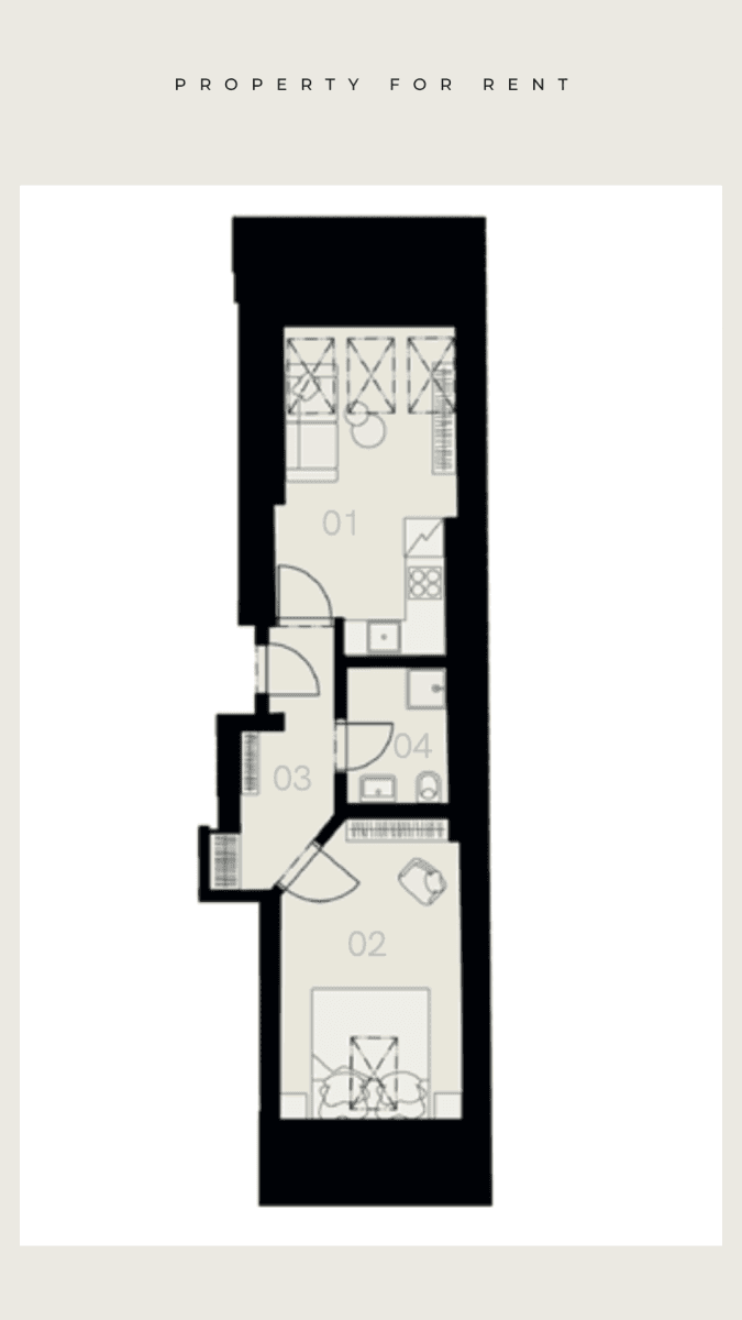 1 bedroom with open-plan kitchen flat to rent, 36 m², Máchova, Prague, Prague 1 bedroom with open-plan kitchen flat to rent, 36 m², Máchova, Prague, Prague