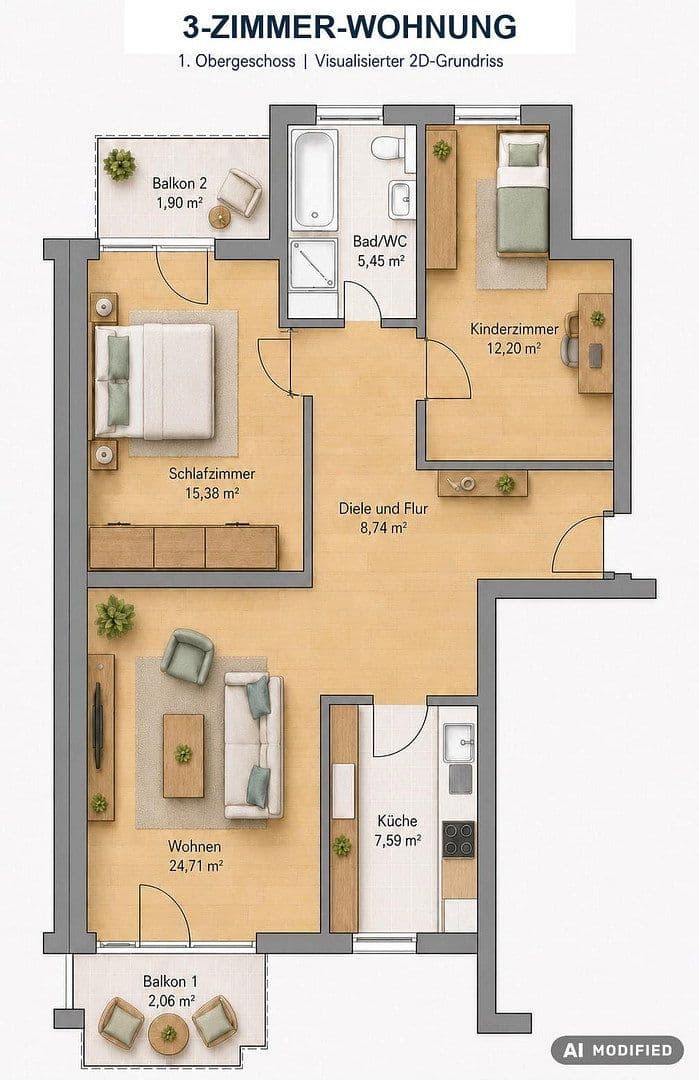 3 bedroom flat for sale, 78 m², Frankfurt, Hesse 3 bedroom flat for sale, 78 m², Frankfurt, Hesse
