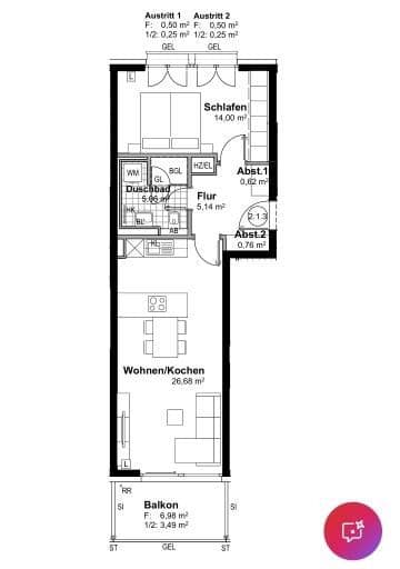 2 bedroom flat to rent, 57 m², Lilli-Kurowski-Straße 7, München, Bavaria 2 bedroom flat to rent, 57 m², Lilli-Kurowski-Straße 7, München, Bavaria