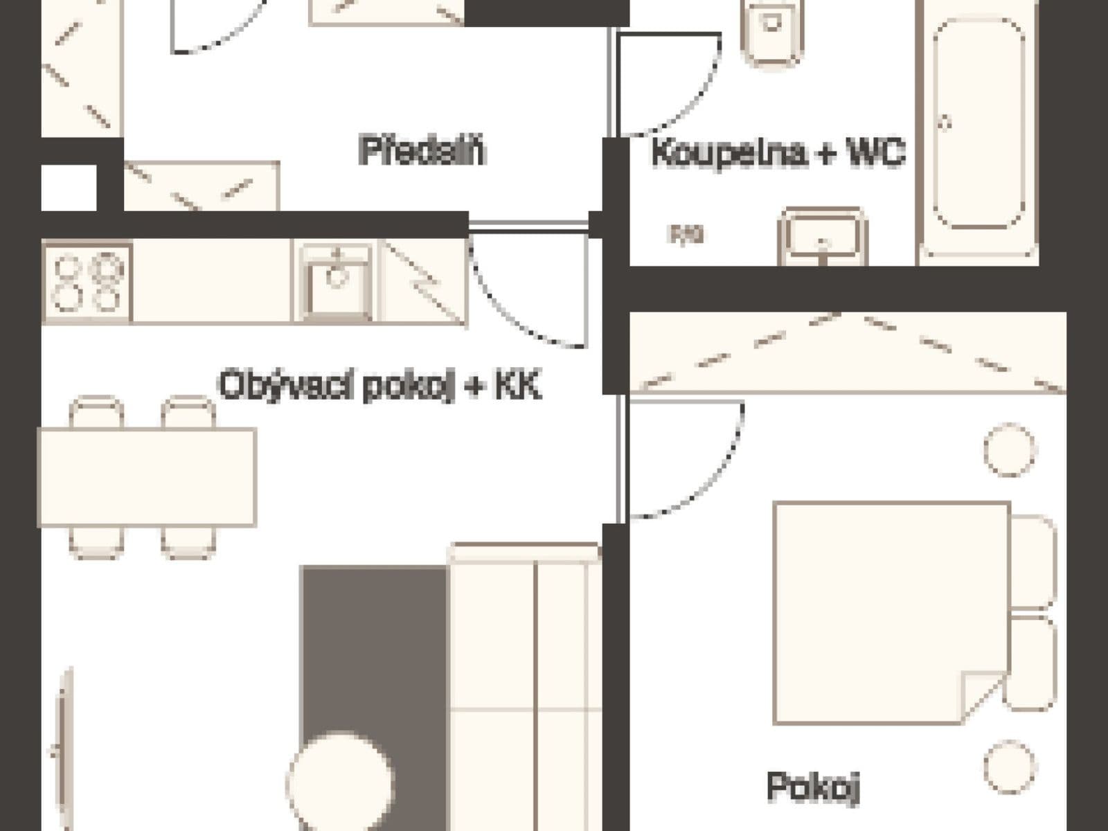1 bedroom with open-plan kitchen flat to rent, 43 m², Sázavská, Prague, Prague 1 bedroom with open-plan kitchen flat to rent, 43 m², Sázavská, Prague, Prague