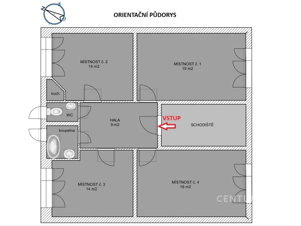3 bedroom with open-plan kitchen flat to rent, 80 m², Doubravčická, Prague, Prague 3 bedroom with open-plan kitchen flat to rent, 80 m², Doubravčická, Prague, Prague