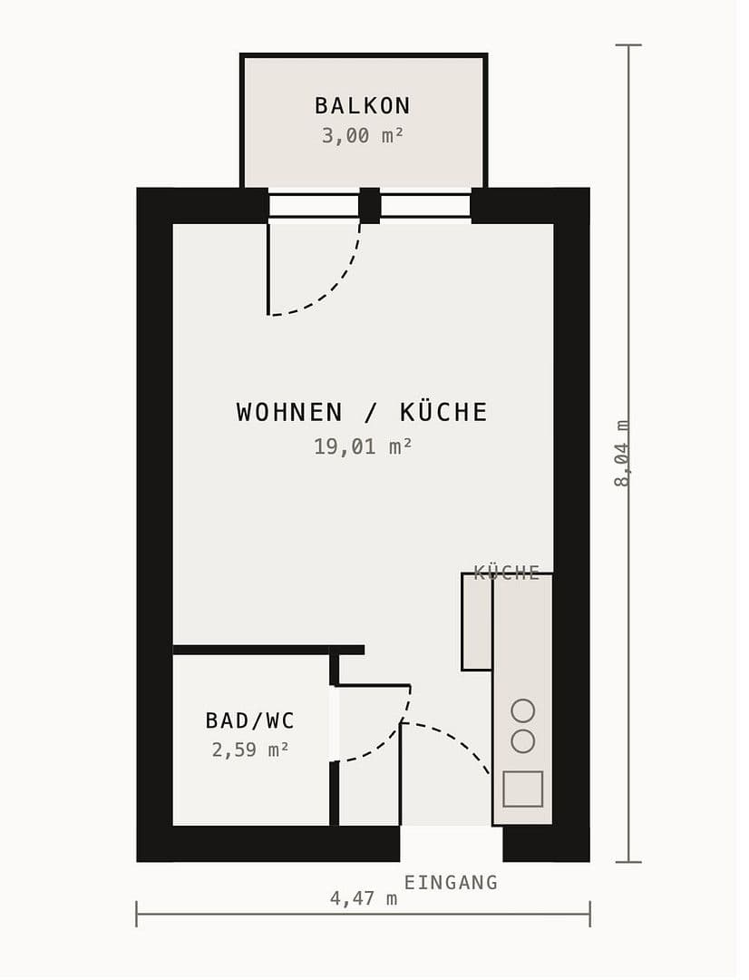 1 bedroom flat to rent, 24 m², Bad-Berneck-Straße 1, München, Bavaria 1 bedroom flat to rent, 24 m², Bad-Berneck-Straße 1, München, Bavaria