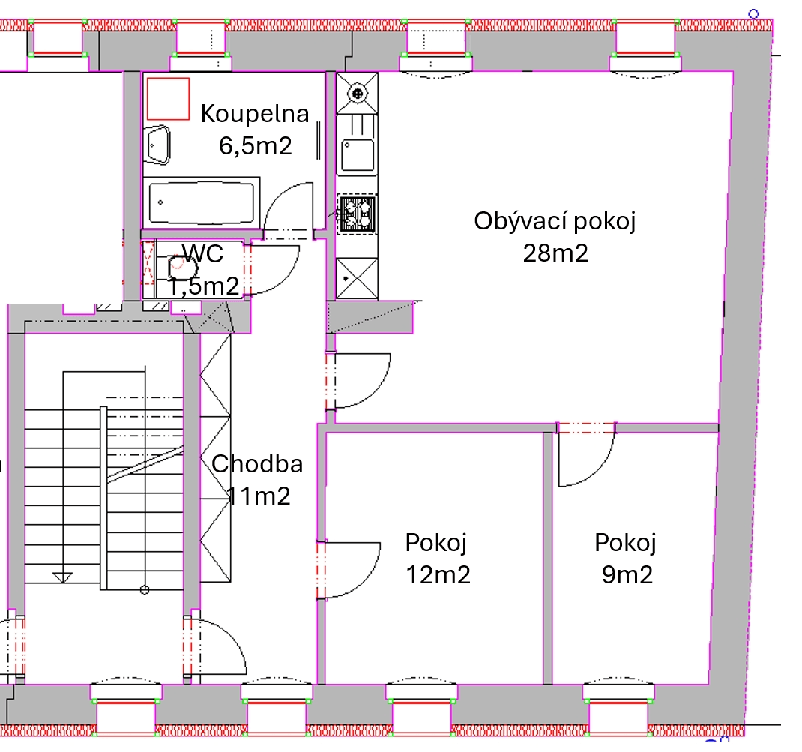 2 bedroom with open-plan kitchen flat to rent, 68 m², Pod Radnicí, Neveklov, Středočeský Region 2 bedroom with open-plan kitchen flat to rent, 68 m², Pod Radnicí, Neveklov, Středočeský Region