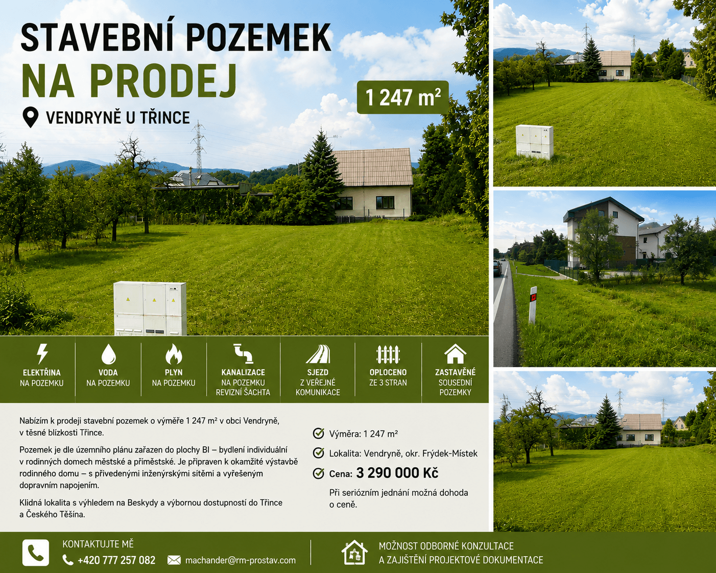 plot for sale, 1,247 m², Vendryně, Moravskoslezský Region plot for sale, 1,247 m², Vendryně, Moravskoslezský Region
