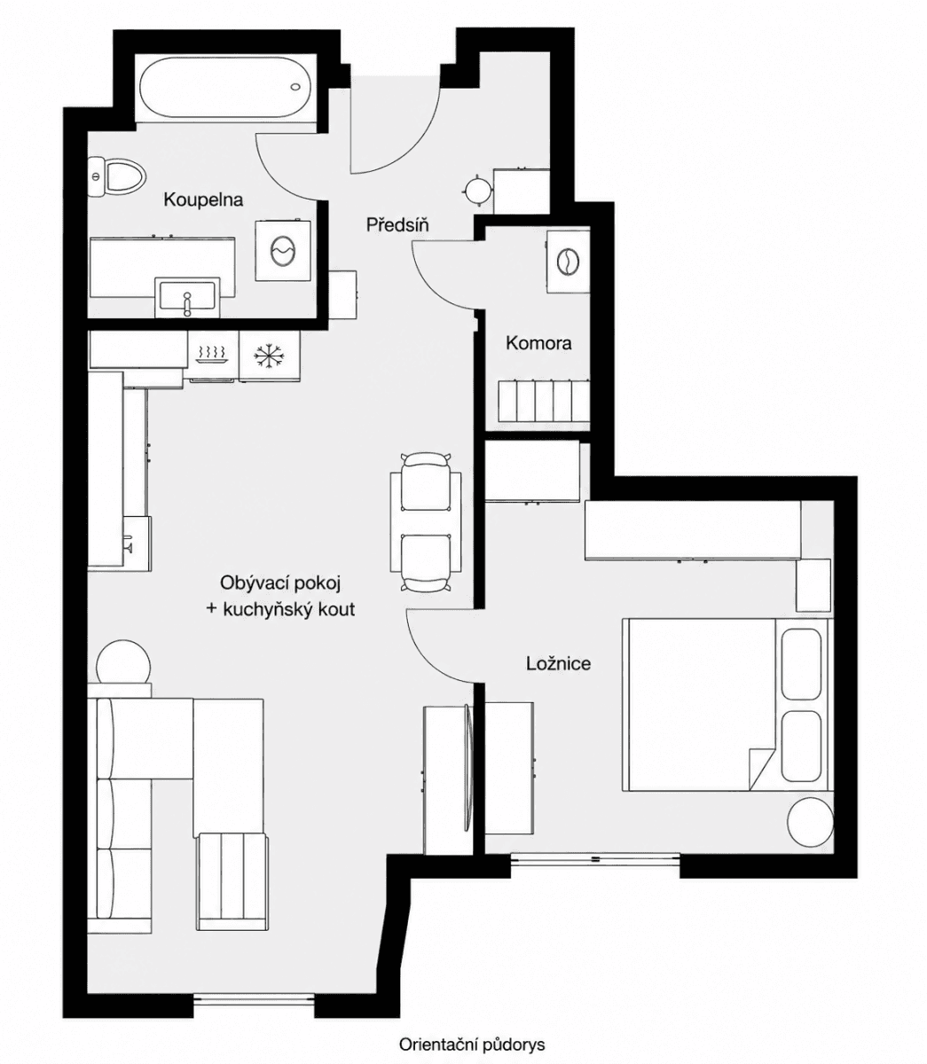 1 bedroom with open-plan kitchen flat for sale, 56 m², Honzíkova, Prague, Prague 1 bedroom with open-plan kitchen flat for sale, 56 m², Honzíkova, Prague, Prague