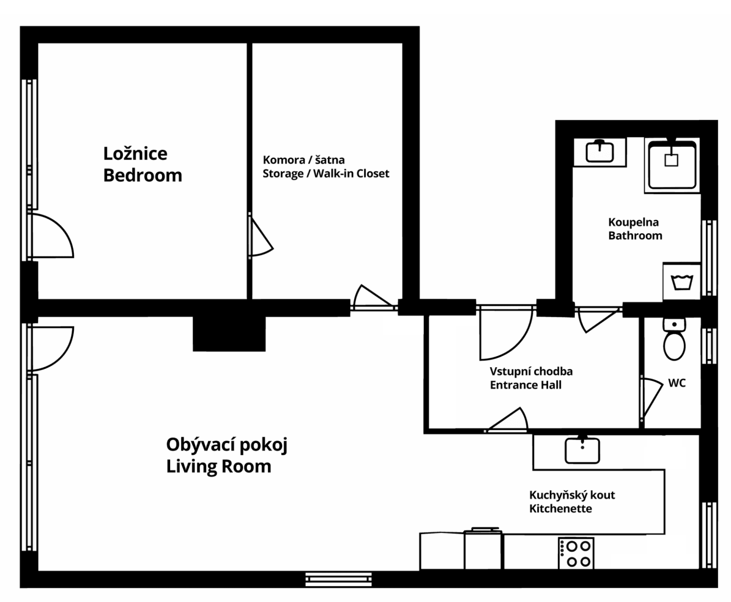 1 bedroom with open-plan kitchen flat for sale, 79 m², Vlnitá, Prague, Prague 1 bedroom with open-plan kitchen flat for sale, 79 m², Vlnitá, Prague, Prague