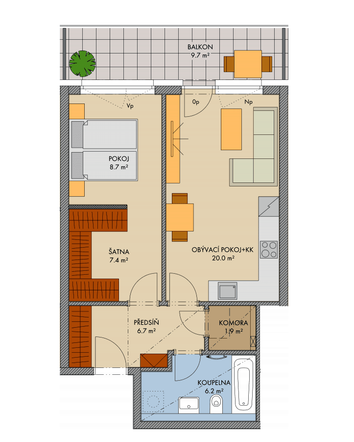 1 bedroom with open-plan kitchen flat for sale, 58 m², Laurinova, Prague, Prague 1 bedroom with open-plan kitchen flat for sale, 58 m², Laurinova, Prague, Prague
