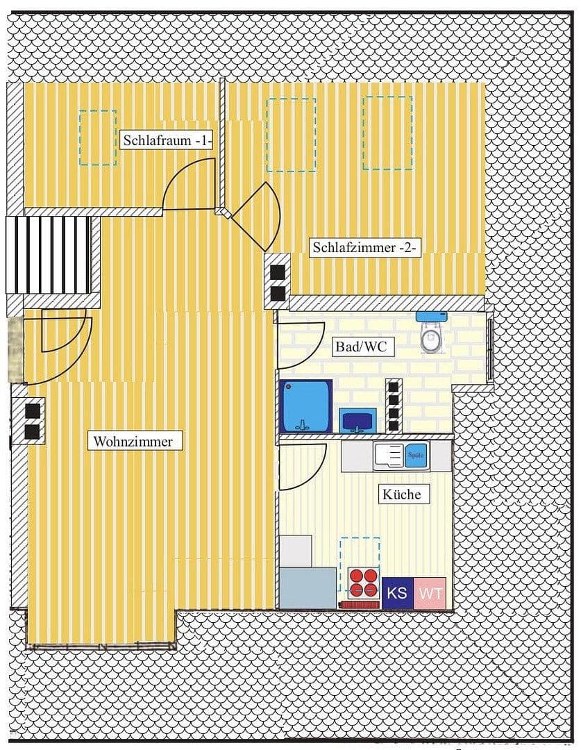 3 bedroom flat to rent, 47 m², Birkenweg 13, Bremerhaven, Bremen 3 bedroom flat to rent, 47 m², Birkenweg 13, Bremerhaven, Bremen