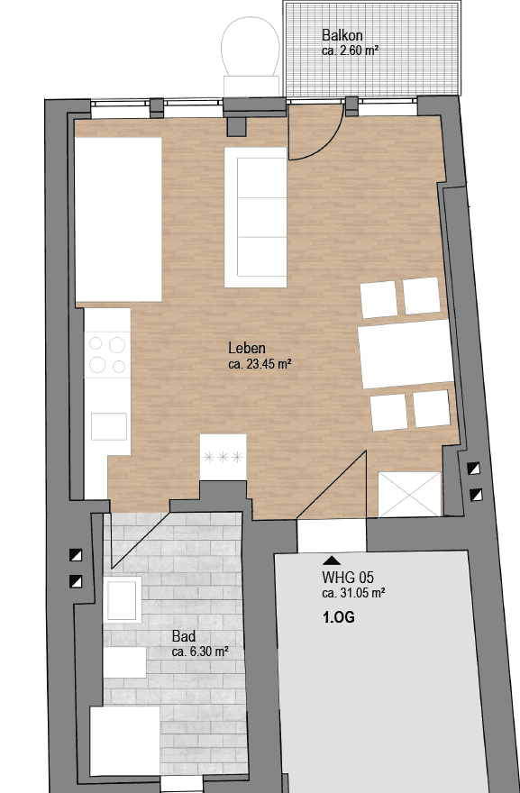 1 bedroom flat to rent, 31 m², Steinweg 8, Marburg, Hesse 1 bedroom flat to rent, 31 m², Steinweg 8, Marburg, Hesse