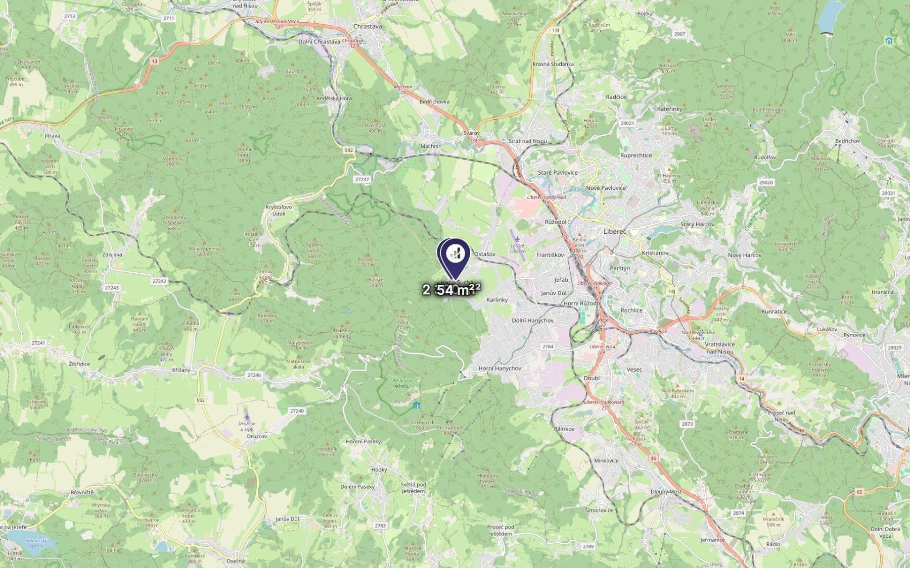 plot for sale, 2,444 m², Liberec, Liberecký Region plot for sale, 2,444 m², Liberec, Liberecký Region