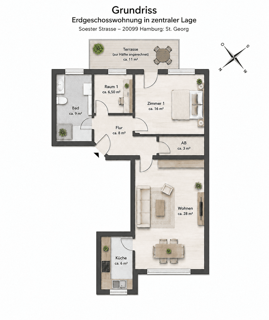 1 bedroom with open-plan kitchen flat for sale, 88 m², Hamburg, Hamburg 1 bedroom with open-plan kitchen flat for sale, 88 m², Hamburg, Hamburg