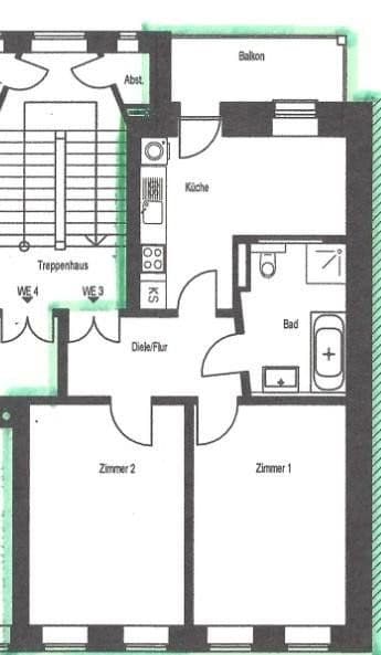 2 bedroom flat to rent, 73 m², Weißestraße 11, Leipzig, Saxony 2 bedroom flat to rent, 73 m², Weißestraße 11, Leipzig, Saxony