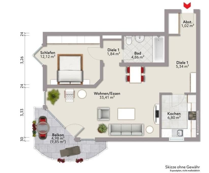 2 bedroom flat to rent, 68 m², Nauheim, Hesse 2 bedroom flat to rent, 68 m², Nauheim, Hesse