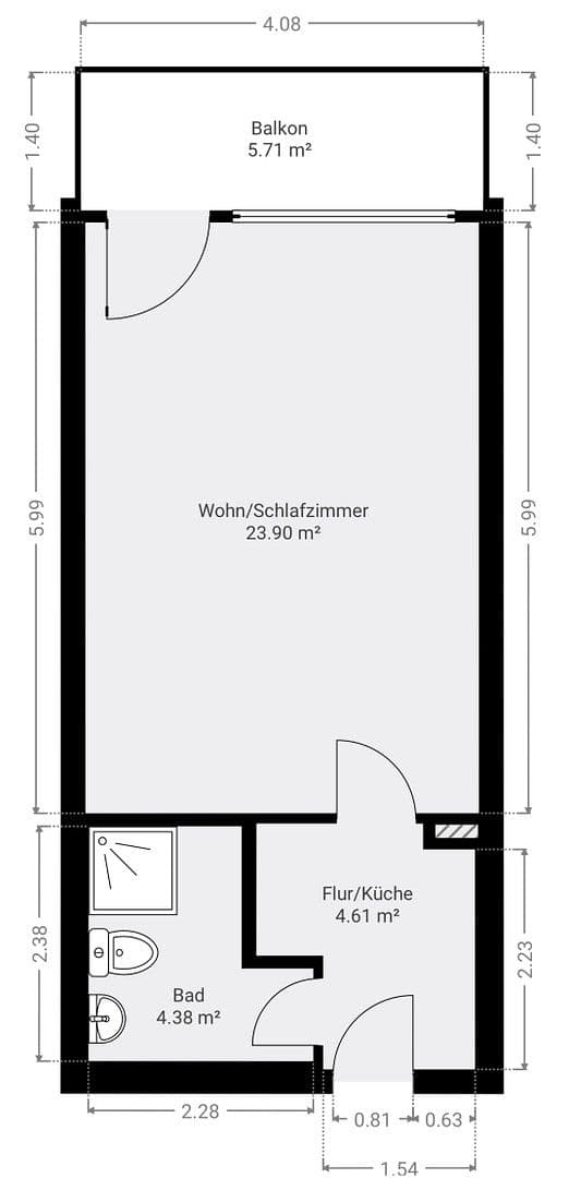 1 bedroom flat to rent, 35 m², Darmstädter Straße 1, Langen, Hesse 1 bedroom flat to rent, 35 m², Darmstädter Straße 1, Langen, Hesse