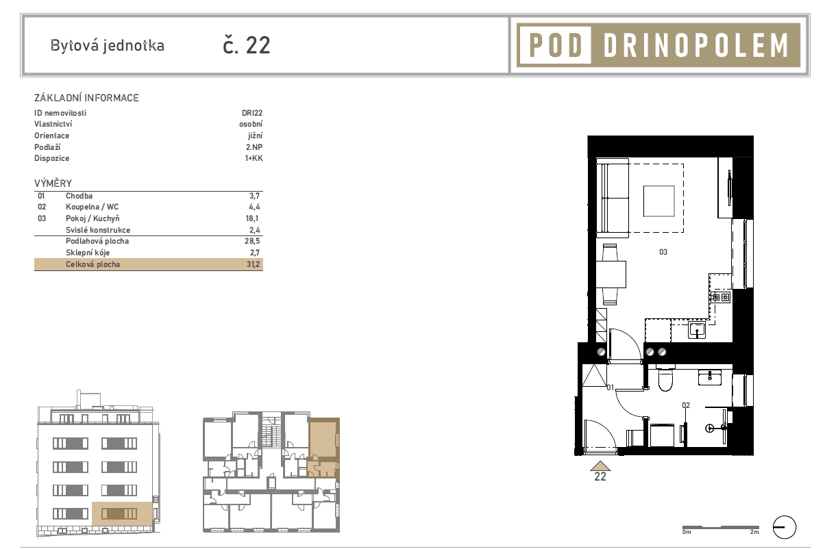 Studio flat to rent, 29 m², Pod Drinopolem, Prague, Prague Studio flat to rent, 29 m², Pod Drinopolem, Prague, Prague