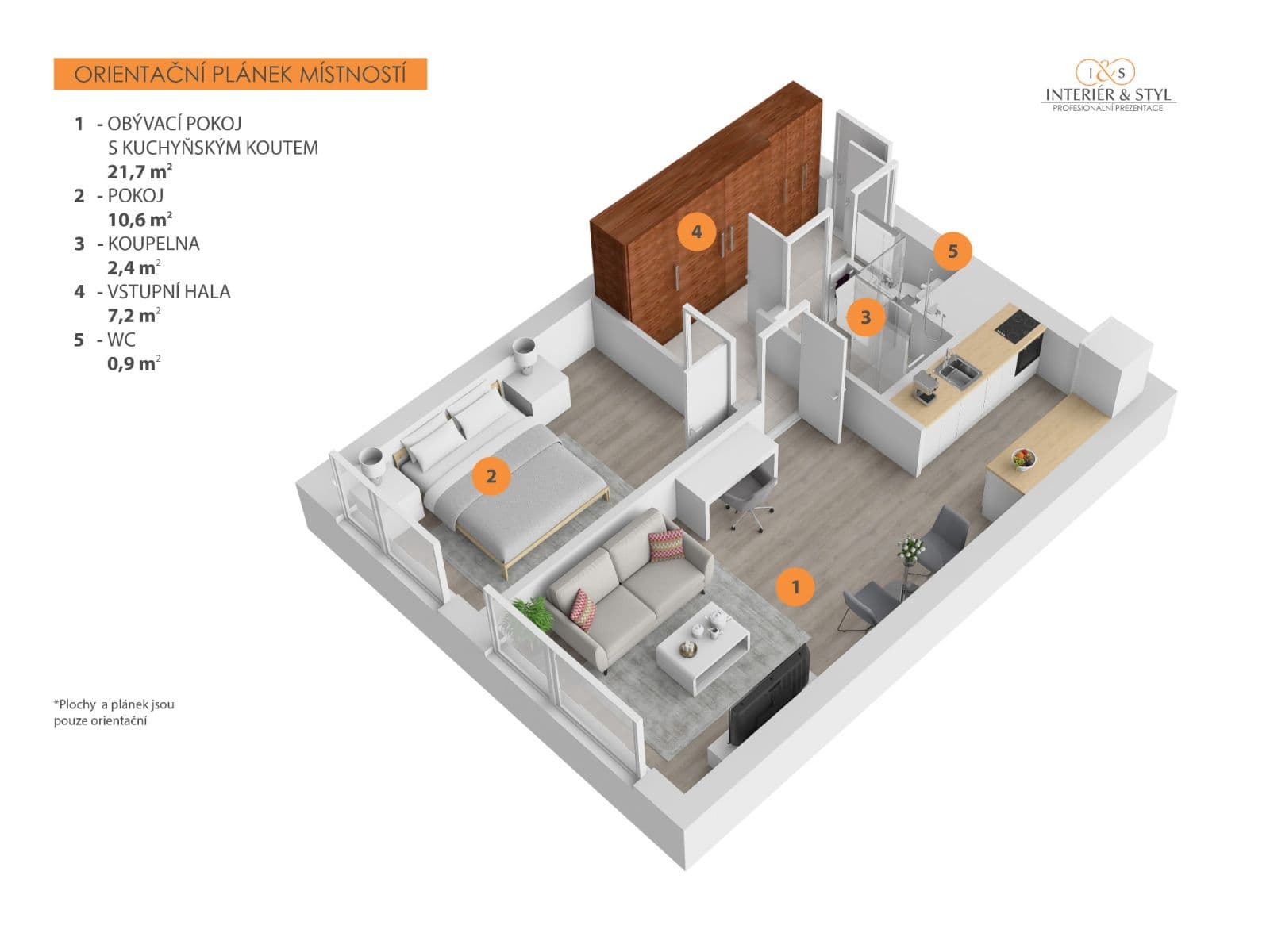 1 bedroom with open-plan kitchen flat to rent, 43 m², K Rovinám, Prague, Prague 1 bedroom with open-plan kitchen flat to rent, 43 m², K Rovinám, Prague, Prague