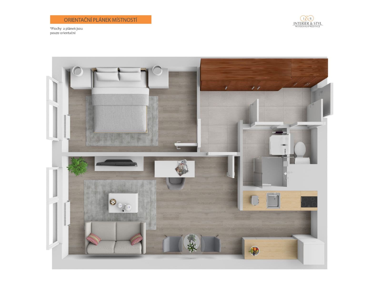 1 bedroom with open-plan kitchen flat to rent, 43 m², K Rovinám, Prague, Prague 1 bedroom with open-plan kitchen flat to rent, 43 m², K Rovinám, Prague, Prague