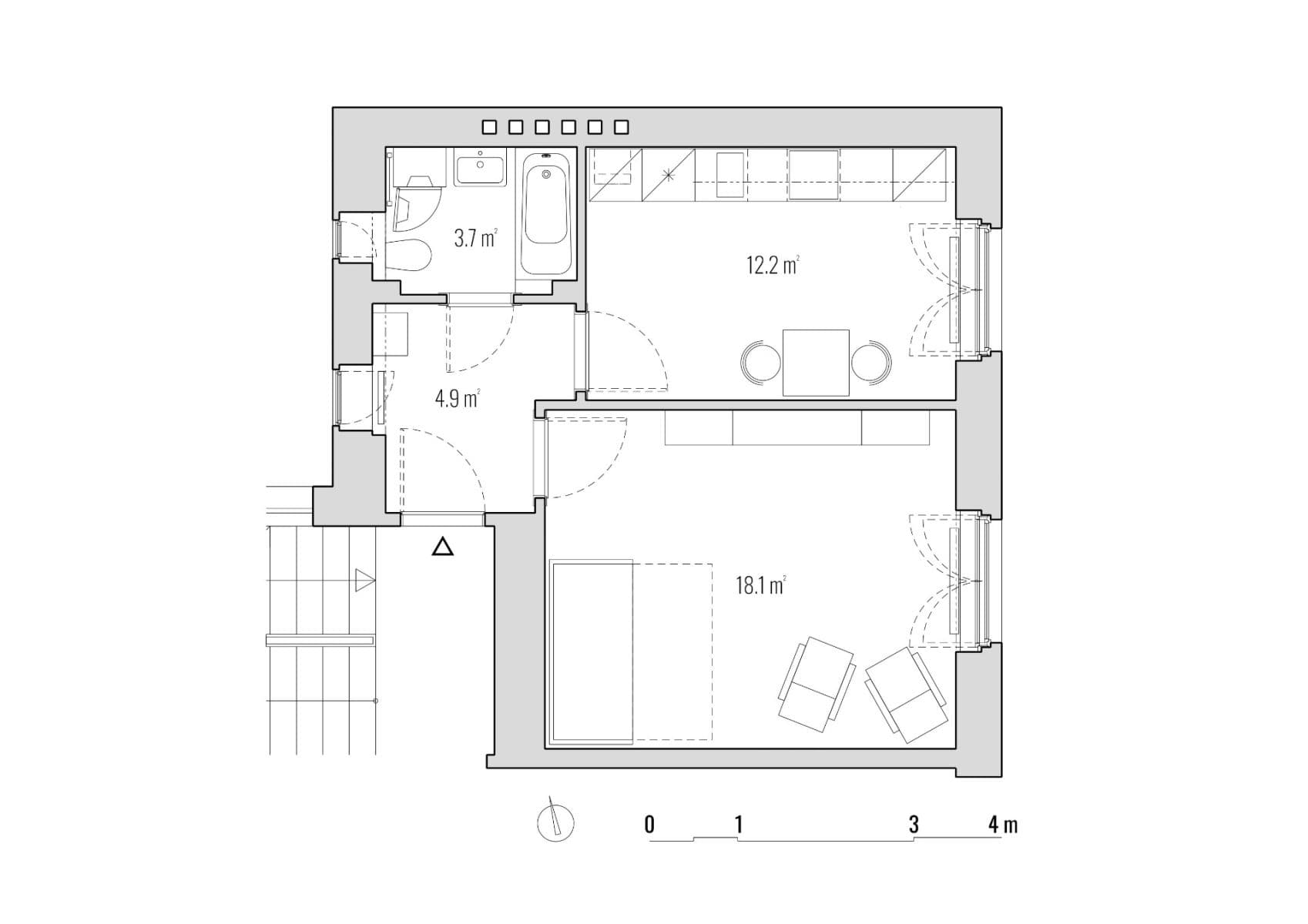 1 bedroom flat to rent, 38 m², Na Malovance, Prague, Prague 1 bedroom flat to rent, 38 m², Na Malovance, Prague, Prague