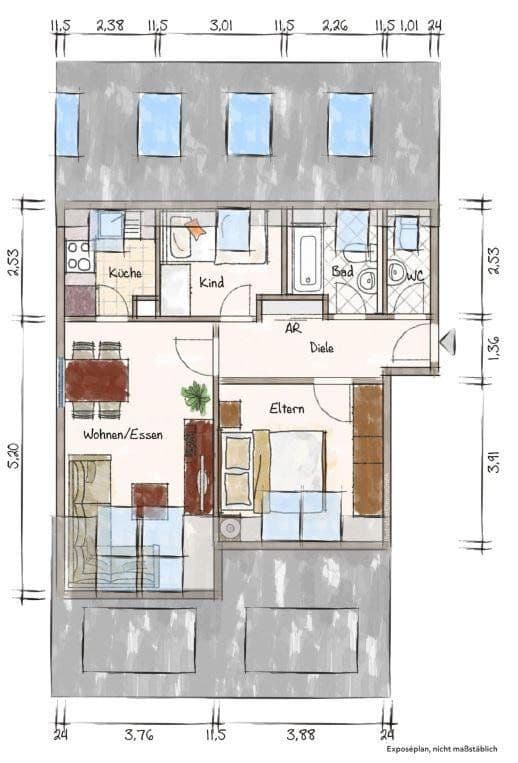 3 bedroom flat to rent, 56 m², Buchenweg 23, Leipzig, Saxony 3 bedroom flat to rent, 56 m², Buchenweg 23, Leipzig, Saxony
