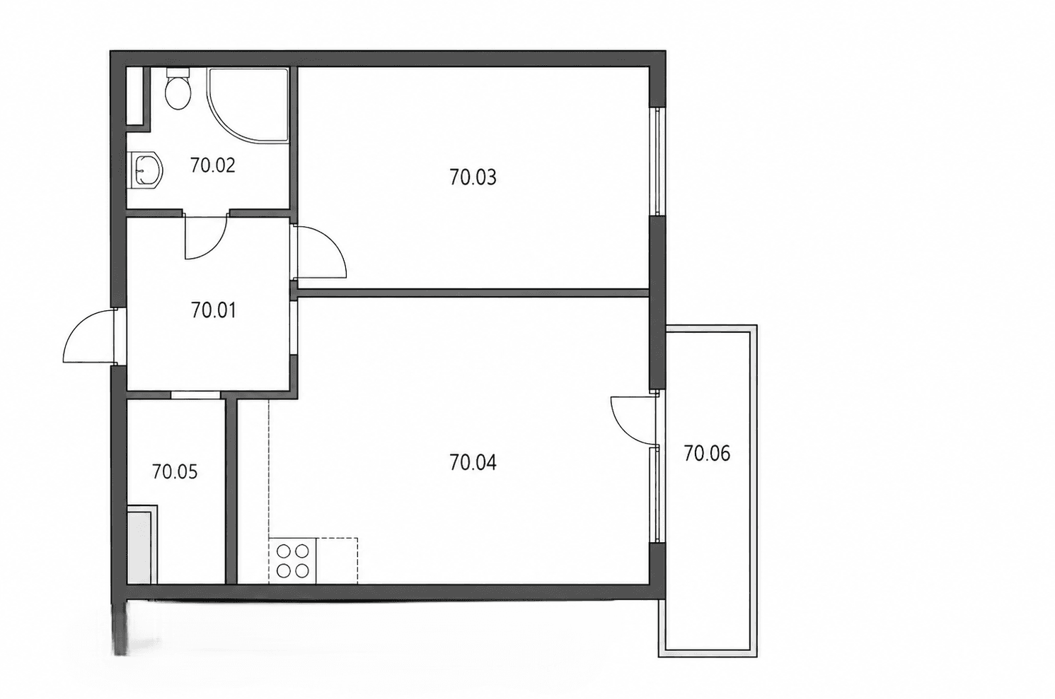 1 bedroom with open-plan kitchen flat to rent, 52 m², Velenovského, Prague, Prague 1 bedroom with open-plan kitchen flat to rent, 52 m², Velenovského, Prague, Prague