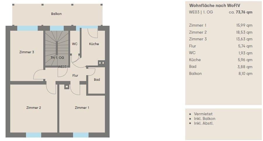 3 bedroom flat to rent, 74 m², Talstraße 34a, Stuttgart, Baden-Württemberg 3 bedroom flat to rent, 74 m², Talstraße 34a, Stuttgart, Baden-Württemberg
