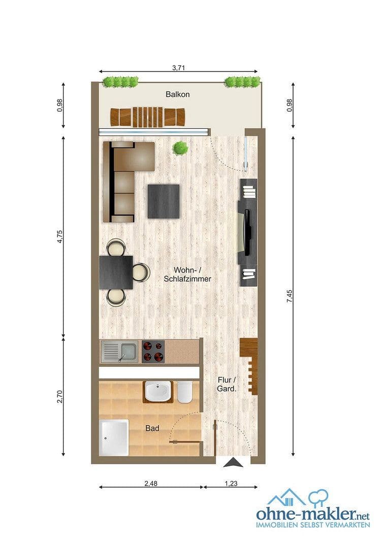 1 bedroom flat to rent, 29 m², Am Alten Weg 33, Mainz-Marienborn, Rhineland-Palatinate 1 bedroom flat to rent, 29 m², Am Alten Weg 33, Mainz-Marienborn, Rhineland-Palatinate