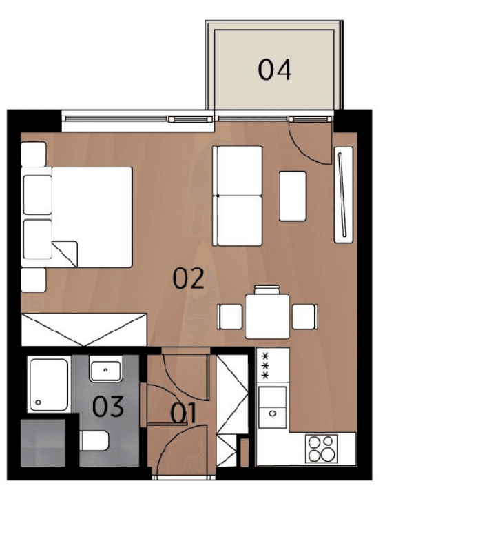 Studio flat to rent, 36 m², Americká, Kladno, Středočeský Region Studio flat to rent, 36 m², Americká, Kladno, Středočeský Region