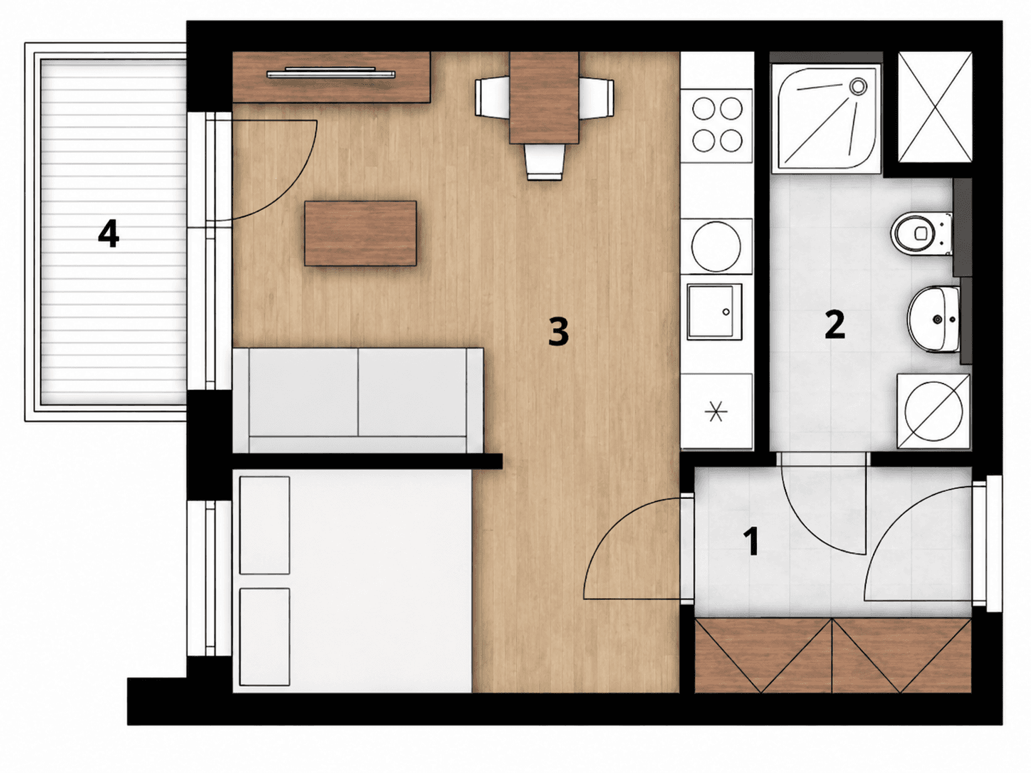 Studio flat to rent, 35 m², Arnošta Staňka, Prague, Prague Studio flat to rent, 35 m², Arnošta Staňka, Prague, Prague