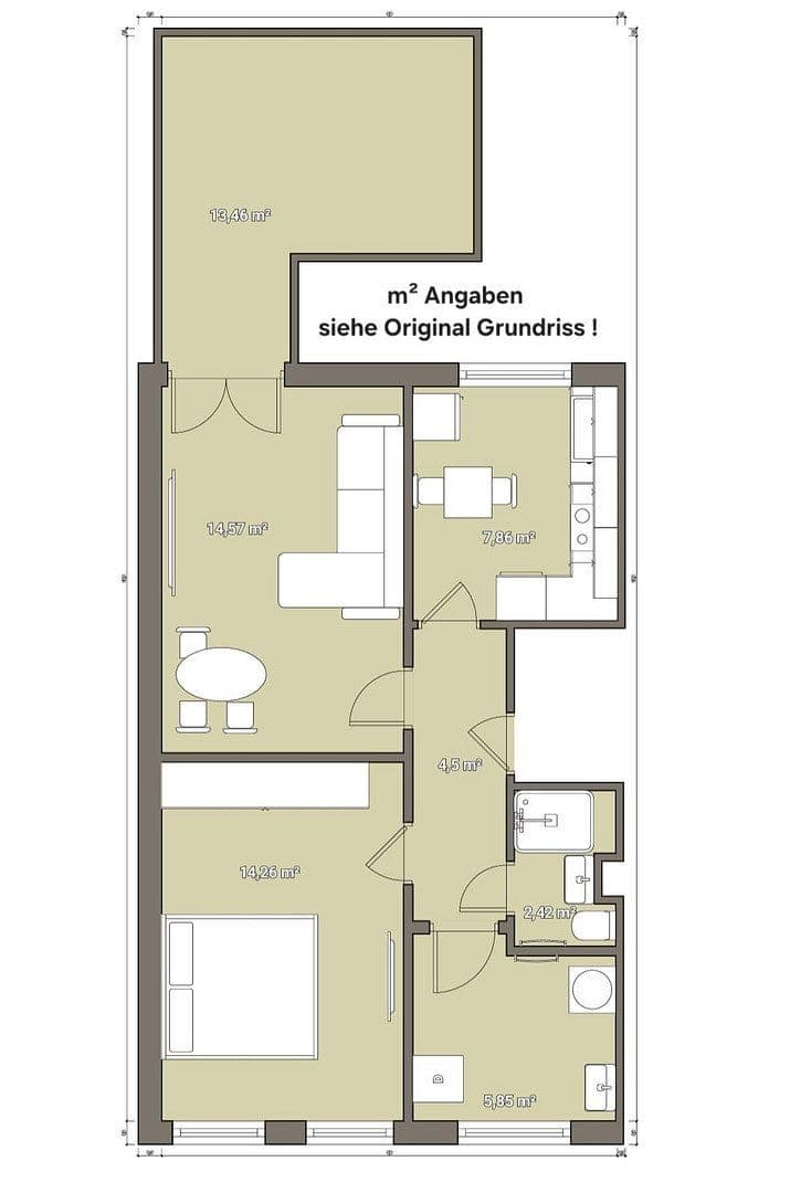 1 bedroom with open-plan kitchen flat for sale, 55 m², Bremen, Bremen 1 bedroom with open-plan kitchen flat for sale, 55 m², Bremen, Bremen