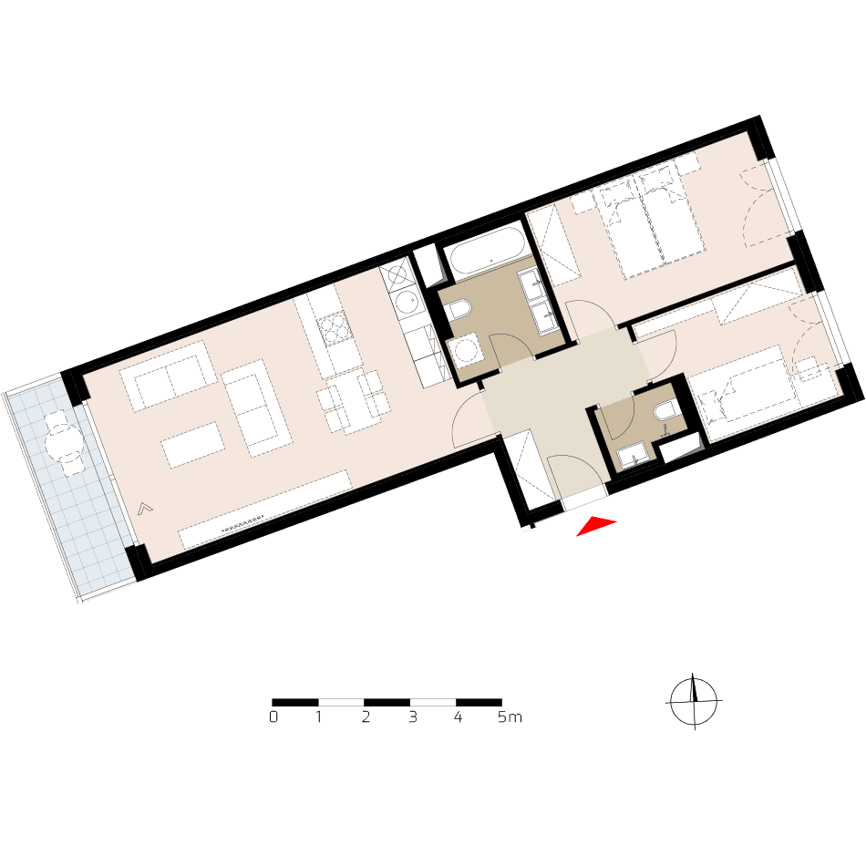 2 bedroom with open-plan kitchen flat to rent, 71 m², Krásova, Prague, Prague 2 bedroom with open-plan kitchen flat to rent, 71 m², Krásova, Prague, Prague