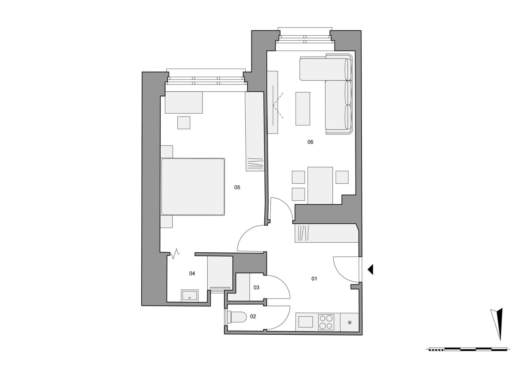 1 bedroom with open-plan kitchen flat for sale, 51 m², Vosmíkových, Prague, Prague 1 bedroom with open-plan kitchen flat for sale, 51 m², Vosmíkových, Prague, Prague