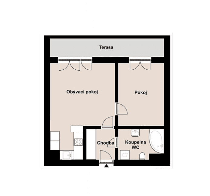 1 bedroom with open-plan kitchen flat for sale, 51 m², Mikanova, Prague, Prague 1 bedroom with open-plan kitchen flat for sale, 51 m², Mikanova, Prague, Prague