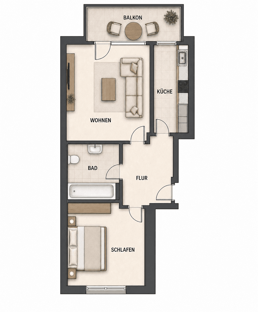 2 bedroom flat to rent, 54 m², Leißnerstraße 30, Plauen, Saxony 2 bedroom flat to rent, 54 m², Leißnerstraße 30, Plauen, Saxony