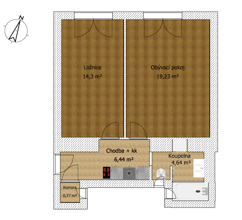 1 bedroom with open-plan kitchen flat for sale, 45 m², Ruská, Prague, Prague 1 bedroom with open-plan kitchen flat for sale, 45 m², Ruská, Prague, Prague