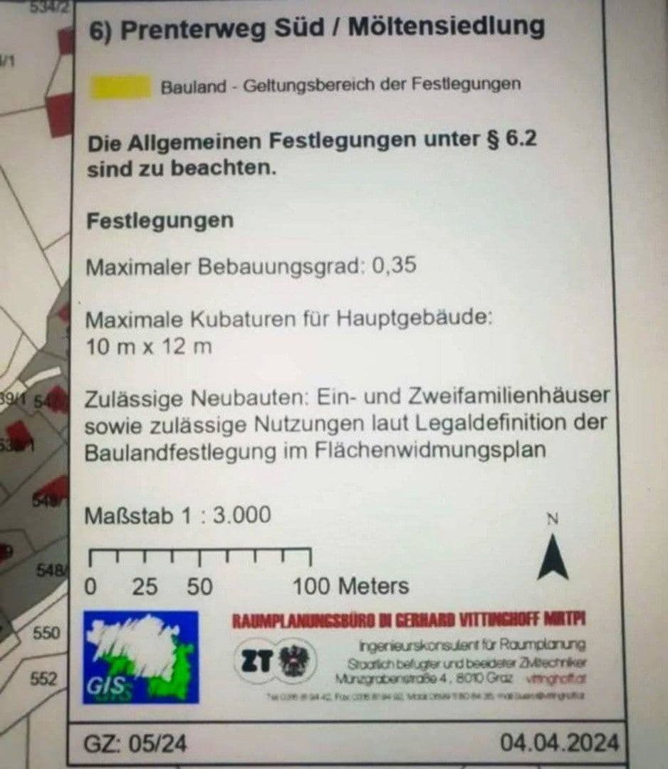 plot for sale, 976 m², Untere Mölten 20, Weinitzen, Styria plot for sale, 976 m², Untere Mölten 20, Weinitzen, Styria