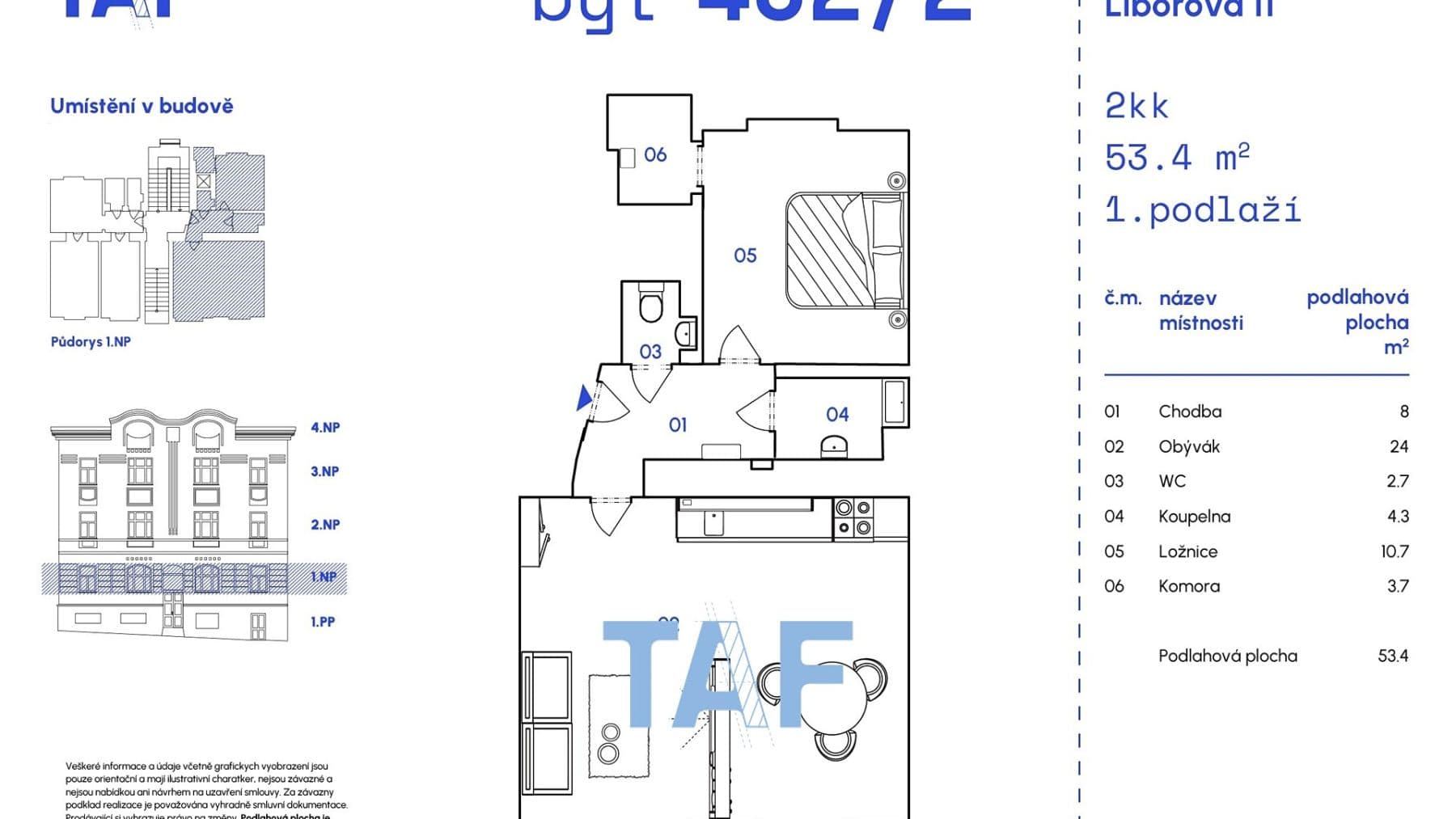 1 bedroom with open-plan kitchen flat for sale, 53 m², Liborova, Prague, Prague 1 bedroom with open-plan kitchen flat for sale, 53 m², Liborova, Prague, Prague