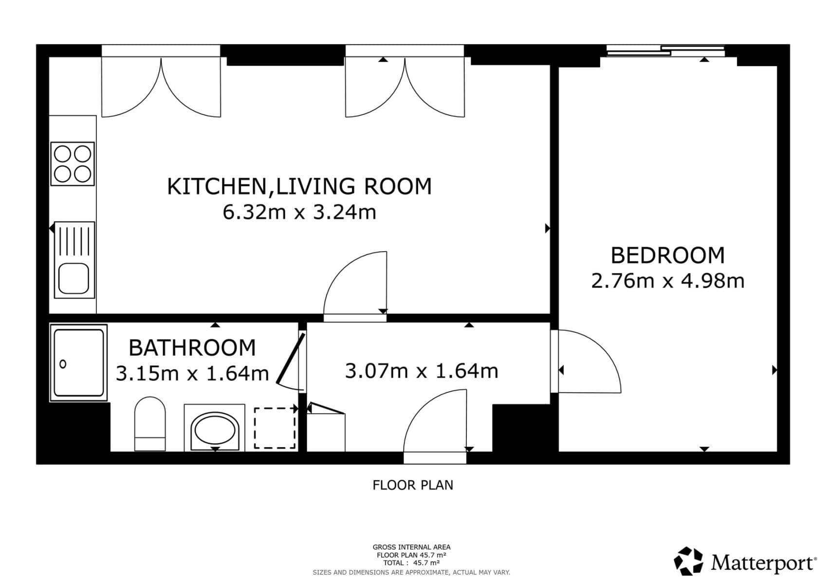 1 bedroom with open-plan kitchen flat to rent, 48 m², Haenkeho, Prague, Prague 1 bedroom with open-plan kitchen flat to rent, 48 m², Haenkeho, Prague, Prague