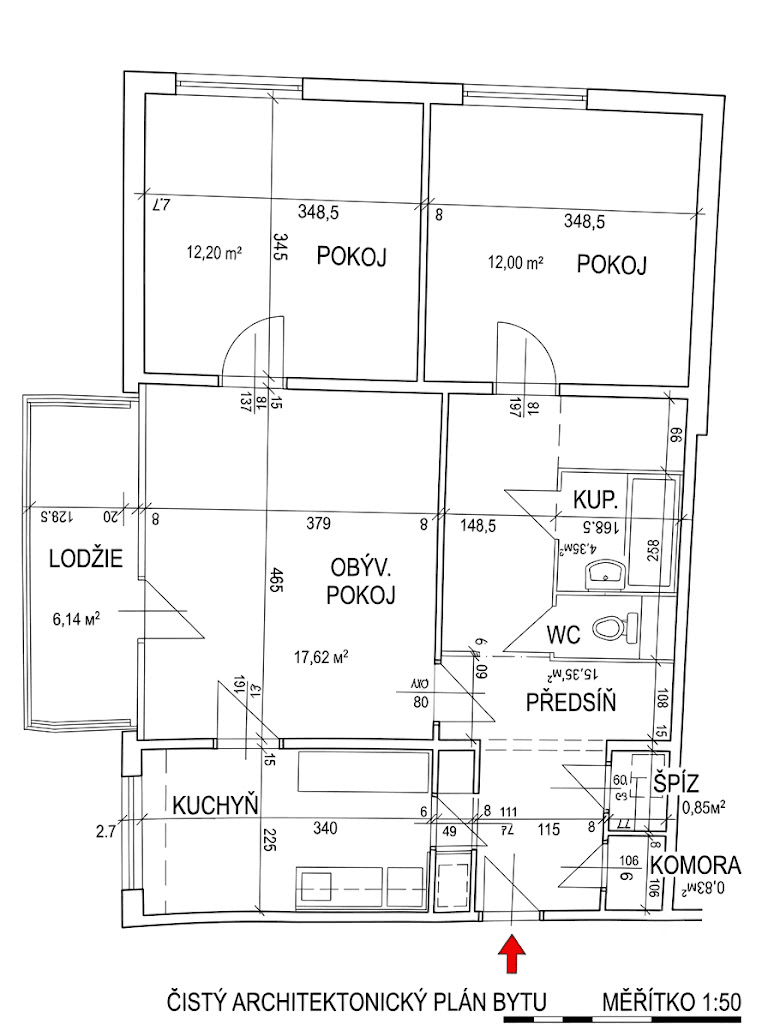 3 bedroom flat for sale, 78 m², Gruzínská, Brno, Jihomoravský Region 3 bedroom flat for sale, 78 m², Gruzínská, Brno, Jihomoravský Region