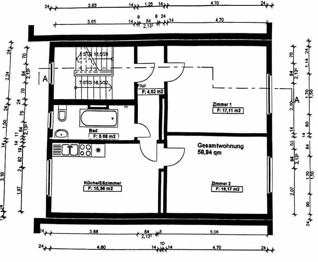 2 bedroom flat to rent, 59 m², Hubertusstraße 37, Aachen, North Rhine-Westphalia 2 bedroom flat to rent, 59 m², Hubertusstraße 37, Aachen, North Rhine-Westphalia