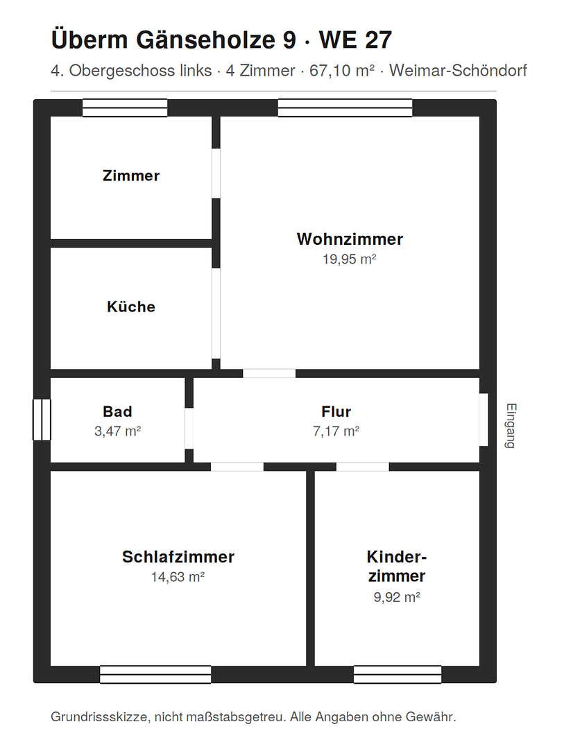 4 bedroom flat to rent, 68 m², Überm Gänseholze 9, Weimar, Thuringia 4 bedroom flat to rent, 68 m², Überm Gänseholze 9, Weimar, Thuringia