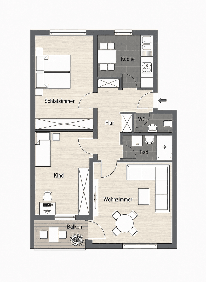 3 bedroom flat for sale, 77 m², Neu-Ulm, Bavaria 3 bedroom flat for sale, 77 m², Neu-Ulm, Bavaria