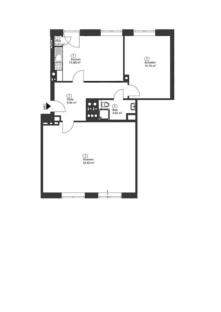 2 bedroom flat to rent, 78 m², Liebigstr 24, Düsseldorf, North Rhine-Westphalia 2 bedroom flat to rent, 78 m², Liebigstr 24, Düsseldorf, North Rhine-Westphalia