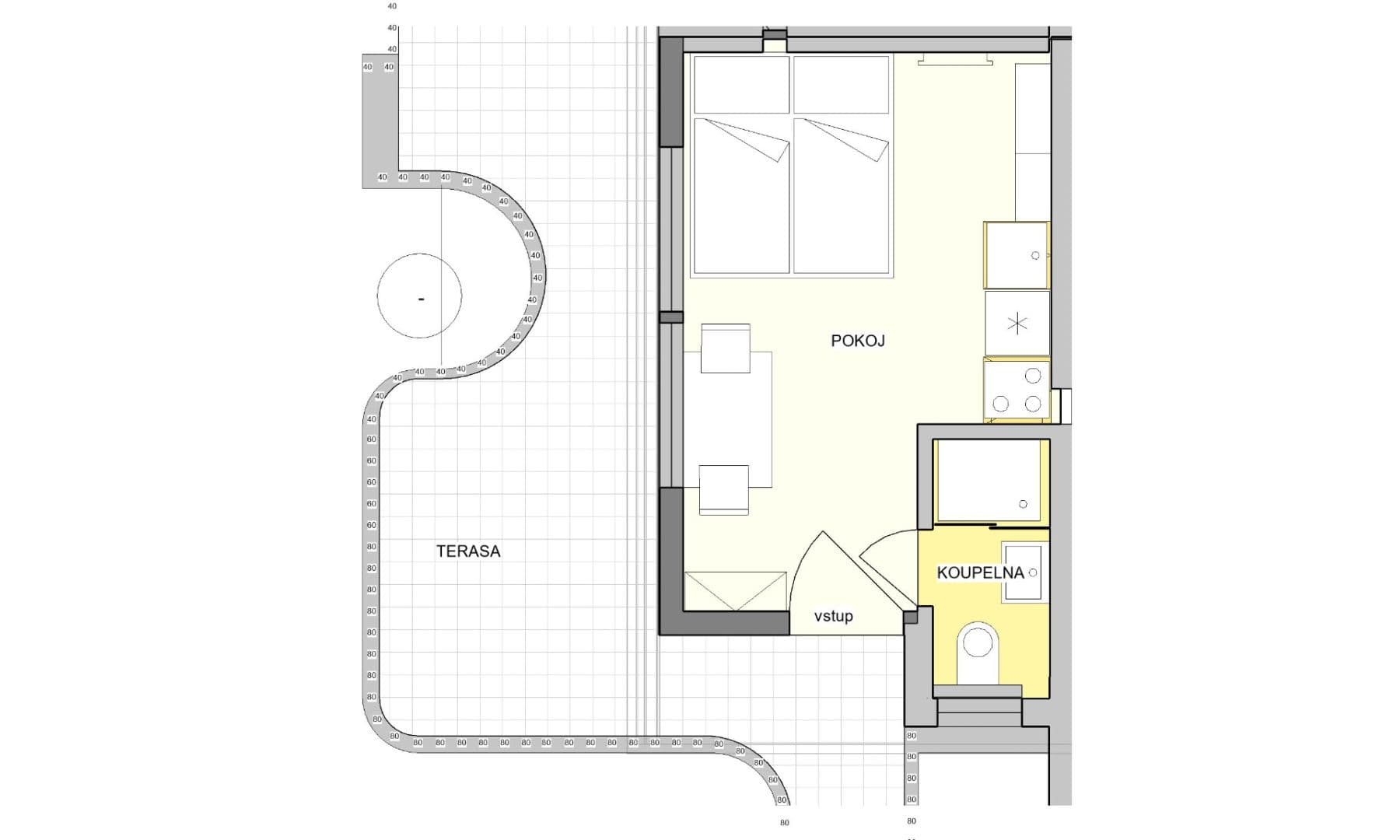 Studio flat to rent, 18 m², Nad Santoškou, Prague, Prague Studio flat to rent, 18 m², Nad Santoškou, Prague, Prague