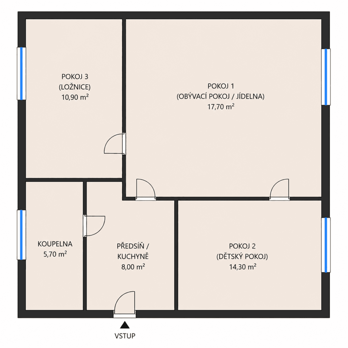 2 bedroom with open-plan kitchen flat to rent, 56 m², Evropská, Prague, Prague 2 bedroom with open-plan kitchen flat to rent, 56 m², Evropská, Prague, Prague