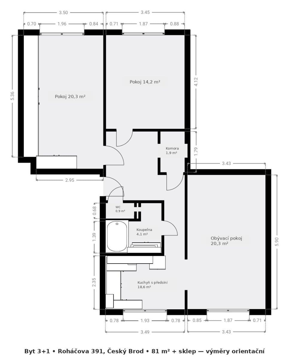 3 bedroom flat to rent, 84 m², Roháčova, Český Brod, Středočeský Region 3 bedroom flat to rent, 84 m², Roháčova, Český Brod, Středočeský Region