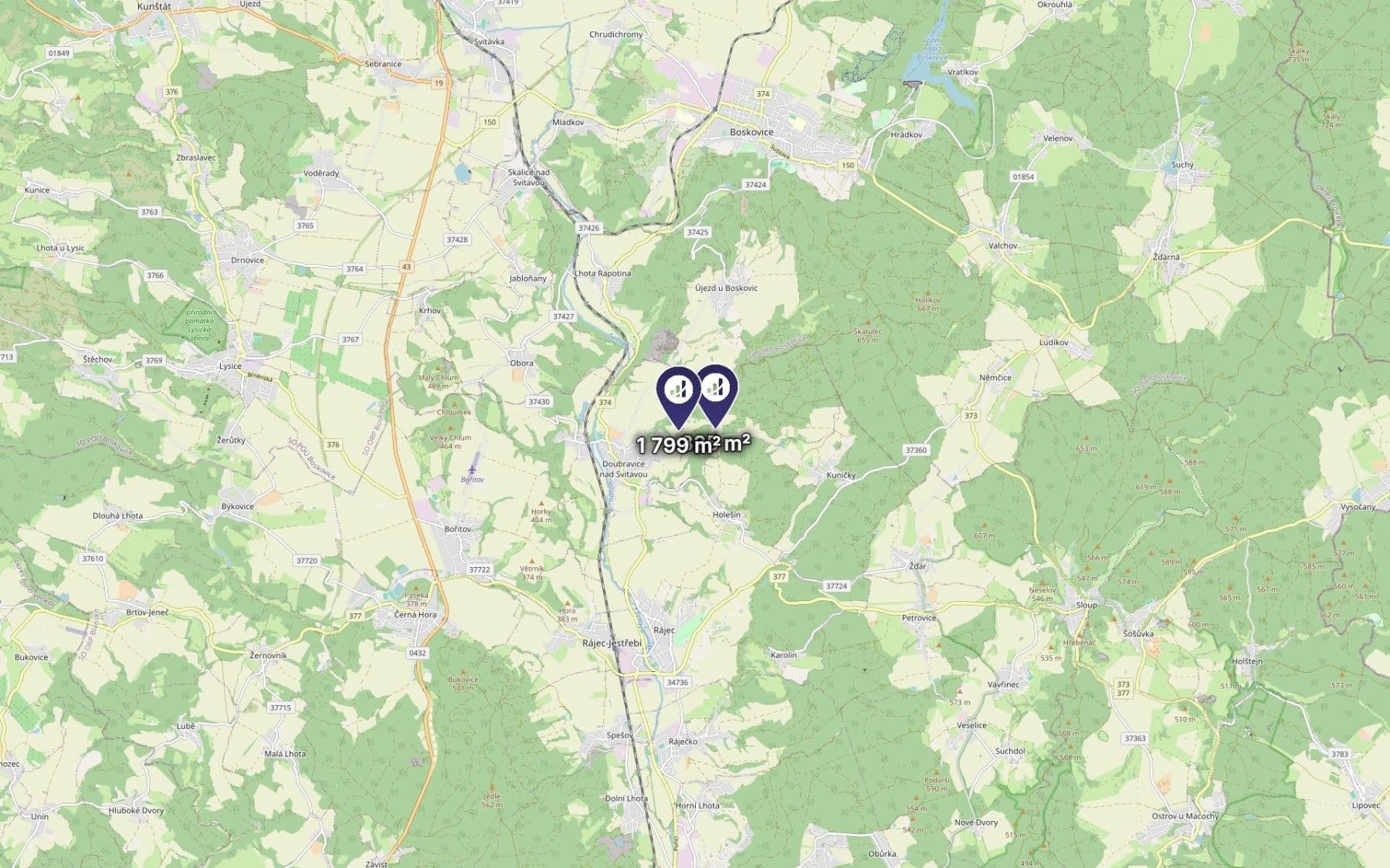 plot for sale, 2,624 m², Doubravice nad Svitavou, Jihomoravský Region plot for sale, 2,624 m², Doubravice nad Svitavou, Jihomoravský Region